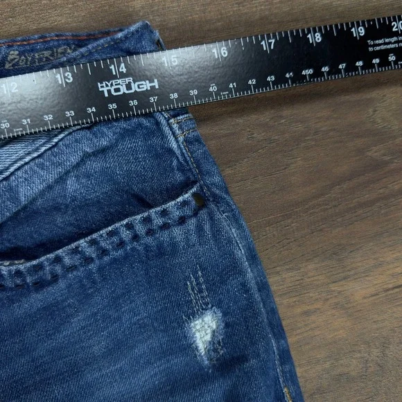 Eddie Bauer Boyfriend Fit Jeans Women 2 Medium Wash Distressed Straight Leg Blue - Picture 7 of 7